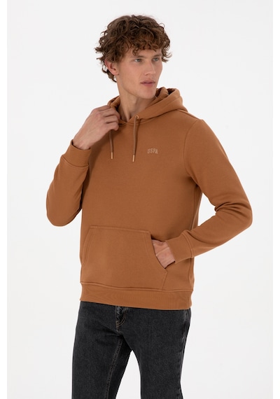 U.S. Polo Assn. Erkek Regular Fit Kapüşonlu Şardonlu Camel Basic Sweatshirt 50315582-VR233