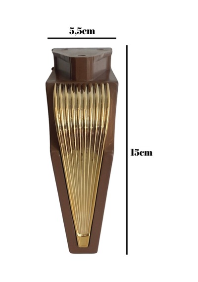 Stil 15cm Plastik Ayak Mobilya Masa Ve Dolap Ayağı 15cm Kahverengi - Altın 4 Adet Kahverengi