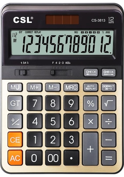 Csl Cs-3813 12 Hane Masa Tipi Hesap Makinesi Gri