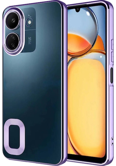 Xiaomi Redmi 13c Kılıf Kamera Korumalı Logo Gösteren Zore Omega Kapak Lila