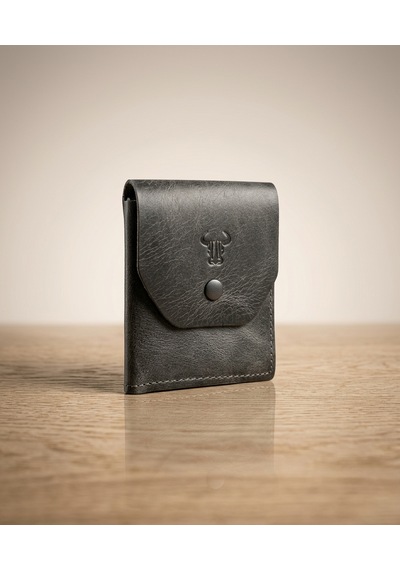 Passtell %100 Hakiki Deri Minimalist Trend Model Para Koymalı Cüzdan Ve Kredi Kartlık Gri