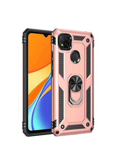 Redmi 9c Kılıf Sofya Yüzüklü Silikon Kapak - Rose İtdark24865