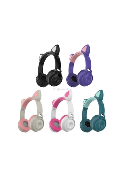 Sunix BLT-19 Bluetooth 5.0 Led Işıklı Kulak Üstü Kedi Kulaklık