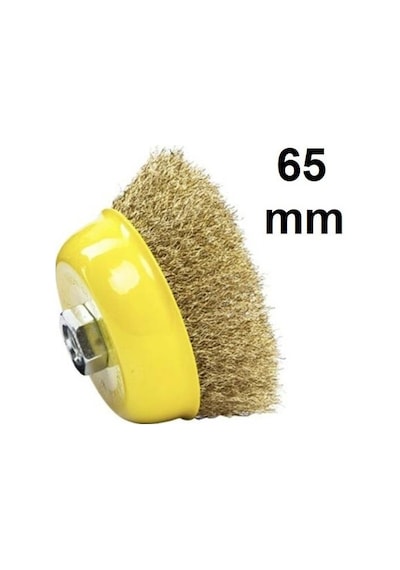 Kupa Çelik Saçaklı Çanak Tel Fırça 65 Mm.