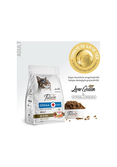 Felicia Somonlu Düşük Tahıllı Kolajenli Yetişkin Kedi Maması 5 Kg