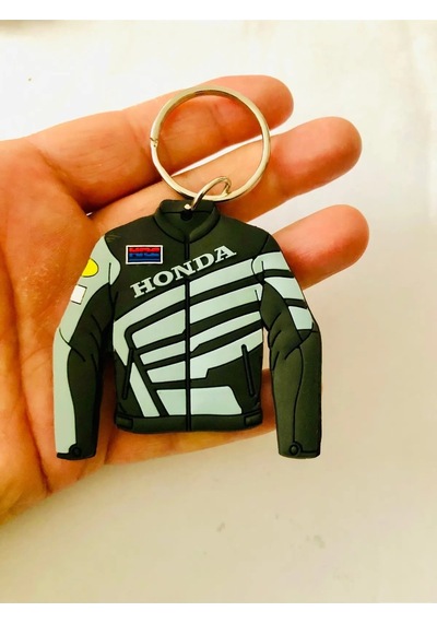 Honda Motorcu Ceketi Kauçuk Anahtarlık Veya Çanta Süsü Çok Renkli