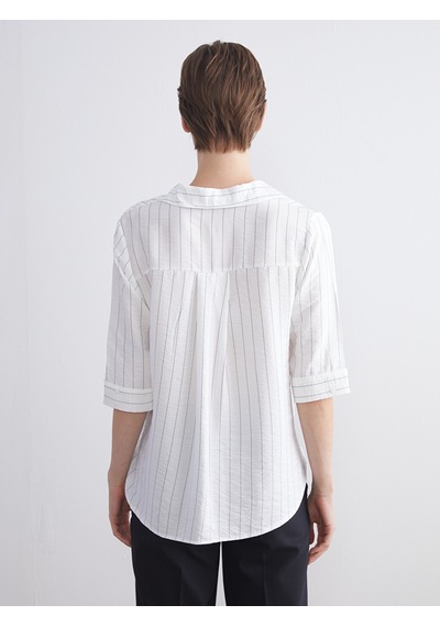 Lcwaıkıkı Classic Beyaz Loose Fit Çizgili Bluz