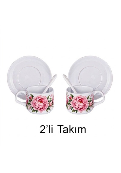 Kadına Hediye Fincan Seti 2'li Beyaz