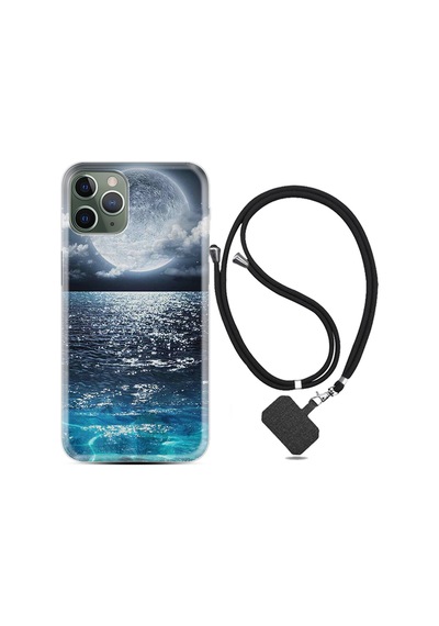 Apple Uyumlu iPhone 13 Pro Kılıf Boyun Askılı Great Moon 1301