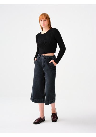 Culotte Cropped Regular Fit Kadın Pantolon Denim