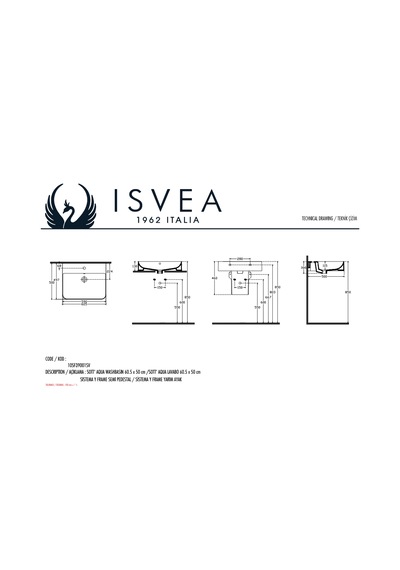 Isvea Sott’Aqua S&S Lavabo 61 CM 10Sq51061Sv