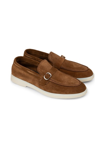 Deery Erkek Hakiki Süet Taba Renk Tokalı Loafer - 02031mtbac01 Taba