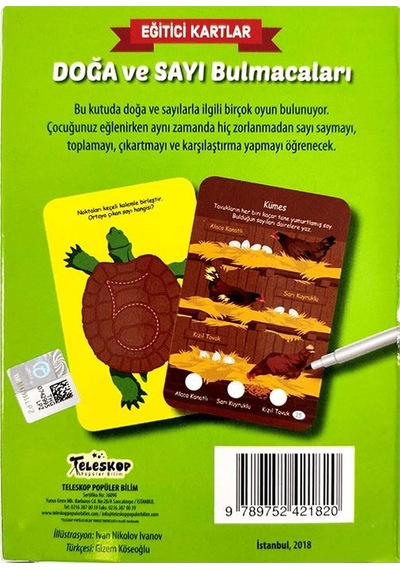 Doğa Ve Sayı Bulmacaları Eğitici Oyun Kartları - Etkinlik Kartlar