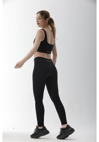 Playsportswear Seamless Siyah Normal Bel Fitted Basic Sporcu Tayt SiYAH