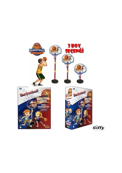 Giffy/ayaklı Büyük Boy Basketbol Potası 120cm Portatif Basketbol Pota Ayarlanabilir Boy