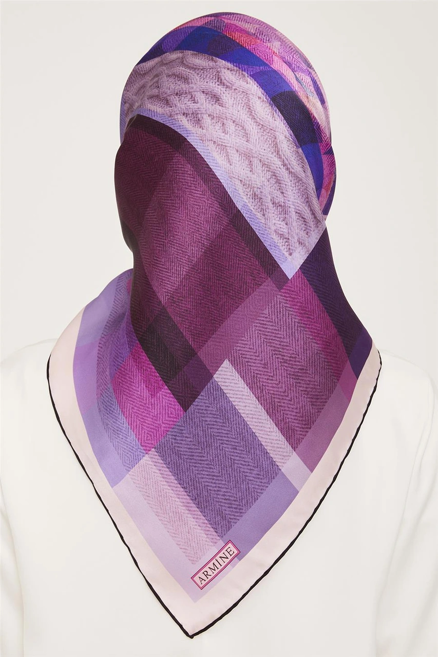Armine Twill İpek Eşarp 23ka9009 35 Mor