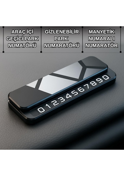 Coofbe Premıum Fosforlu Gizlenebilir Alüminyum Araç Park Telefon Numaratörü Geçici Park Numaratör Plakalık 1 Adet