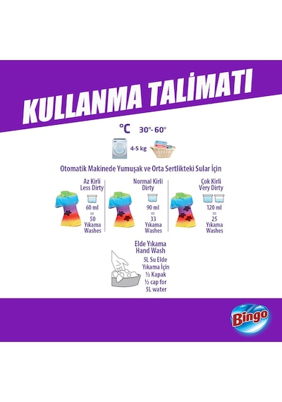 Bingo Giysi Şampuanı 2in1 Yıpranma Karşıtı 3 Lt X 2 Adet 3 L