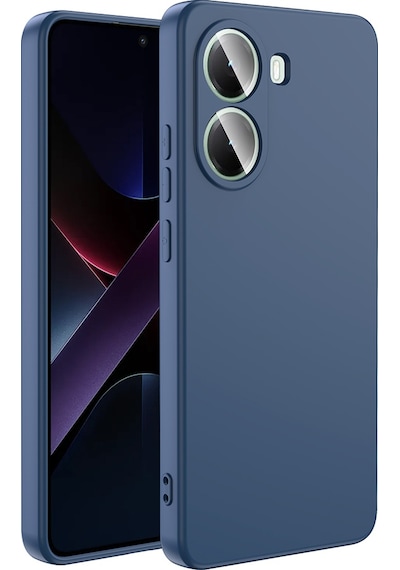 Xiaomi Poco X7 Pro Kılıf Mara Lansman İç Yüzeyi Kadife Kılıf Lacivert
