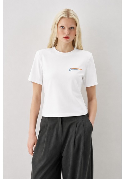 Sagaza Studio Ss6180 Kısa Kollu T-shirt Ekru