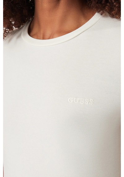 Guess Lotus T Shirt Kadın T Shirt V6yı24 K4787 G1o6 Ekru