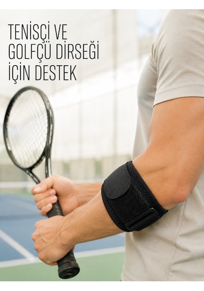 Ayarlanabilir Epikondilit Bandı Tenis Golf Ve Sporcu Dirsek Desteği Siyah