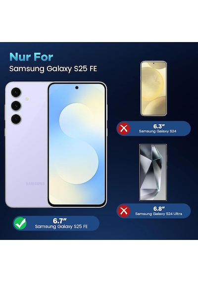 Samsung Galaxy Uyumlu S25 Fe Kılıf Kamera Korumalı Yumuşak Şeffaf Silikon + 9h Ekran Koruyucu Cam Şeffaf