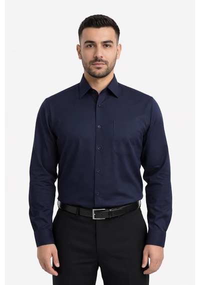 Classics Men Lugon Uzun Kol Klasik Erkek Gömlek 7548 Lacivert
