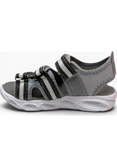 Arzen Bebe 231-26 3 Cırtlı Anatomik Çocuk Sandalet Gri Gümüş 31-35