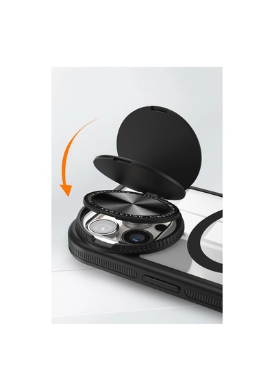 Apple Uyumlu   iPhone 14 Pro Max Kılıf Teleskop Lens Magsafe Silikon Kapak - Pembe