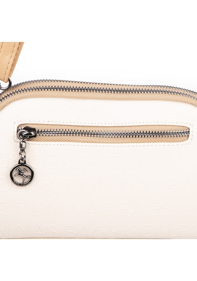 Nas Bag Kadın Mini Şık Çapraz Çanta Krem Camel Gofraj Krem - Camel