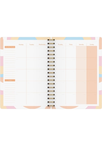 Süresiz Planlayıcı Spiralli Ajanda Defter Lotus 17x24 Cm Çok Renkli