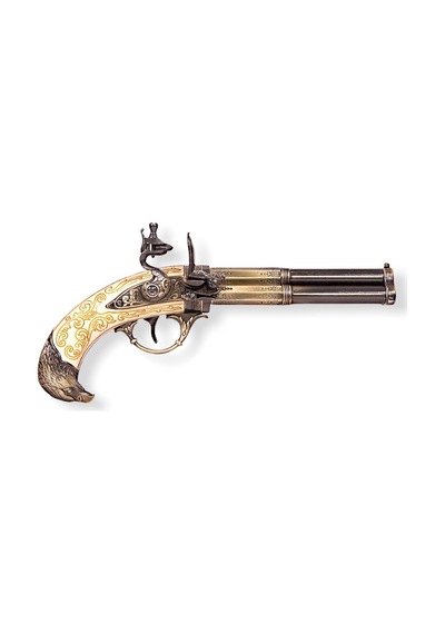 Denix Revolving 3 Barrel Flintlock Pistol France 18Th Century