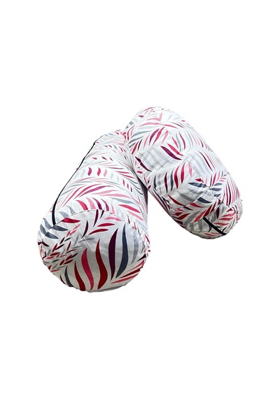 Remege Damla Desen Meditasyon Minderi Bolster Minderi İkili Set Fuşya F8
