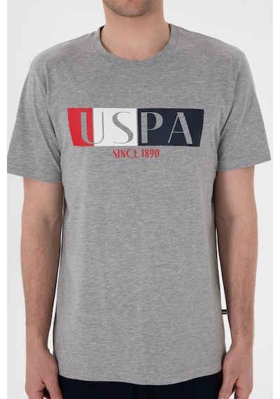 U.S. Polo Assn. Erkek Bisiklet Yaka Gri Melanj Pijama Takımı 50309821-VR086