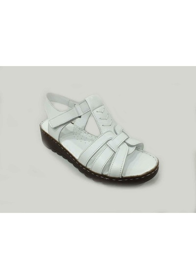 Marine Shoes Hakiki Deri Kadın Sandalet Beyaz 86 017