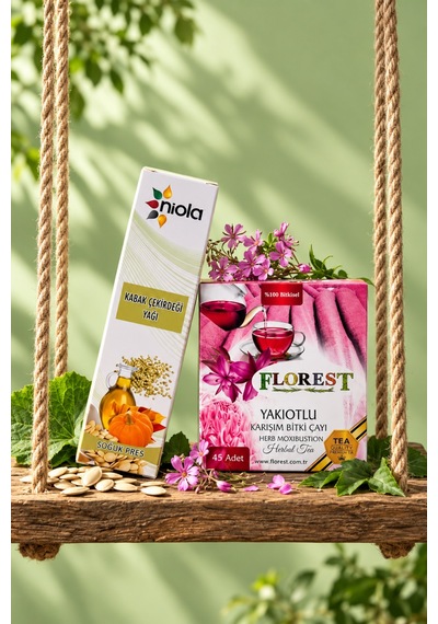 Yakıotlu Karışım Bitki Çayı 90 G + Niola Soğuk Sıkım Kabak Çekirdeği Yağı 250 Ml Set - 926907688
