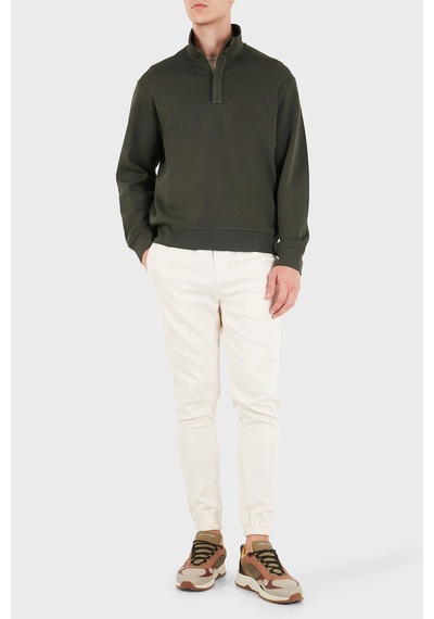 Armani Exchange Pamuklu Regular Fit Yarım Fermuarlı Dik Yaka Sweat Erkek Sweat Xm001295 Af10818 U8123 Koyu Kahve Koyu Kahverengi