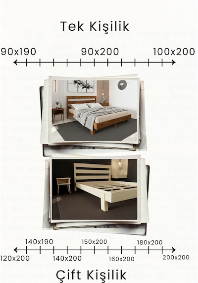 Renazzo Natura New Masif Ahşap Karyola Beyaz 120x200 Beyaz - 120 X 200