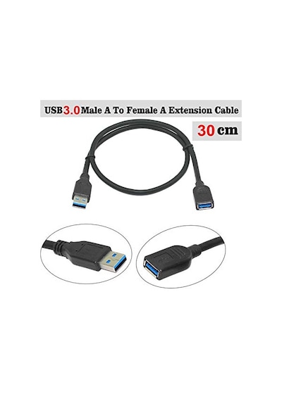 Usb 3.0 Uzatma Kablosu Yüksek Hızlı Usb Uzatma Kablosu 30 Cm