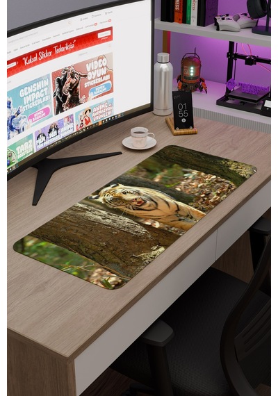 Karadeniz Kaplanı Kaymaz Dikişli Kauçuk Oyuncu Mousepad V3 - 70x30 Xl Gaming Mouse Pad Fare Altlığı