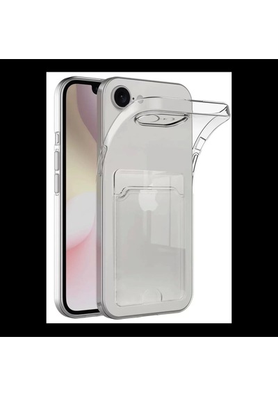 Apple İphone 16e Kılıf Kart Şeffaf Silikon - Şeffaf