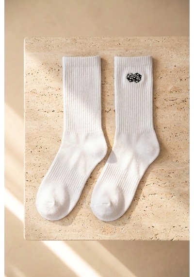 Katıa&bony Unisex 3'lü Zar Nakışlı Soket Çorap Desenli