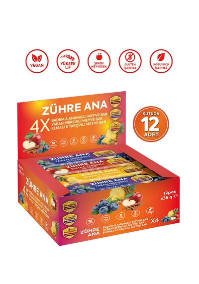 Fonksiyonel Meyve Bar Deneme Paketi 35 Gr X 12 Adet 3 Çeşit