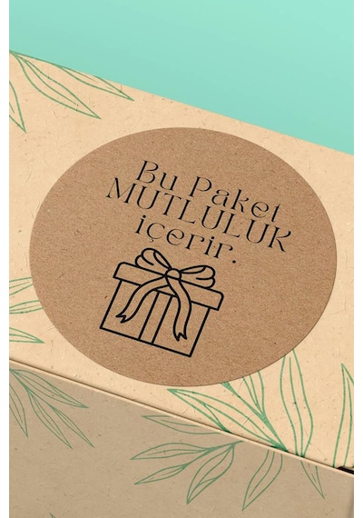 Kraft Bu Paket Mutluluk İçerir Sticker 3x3cm St2303 Çok Renkli