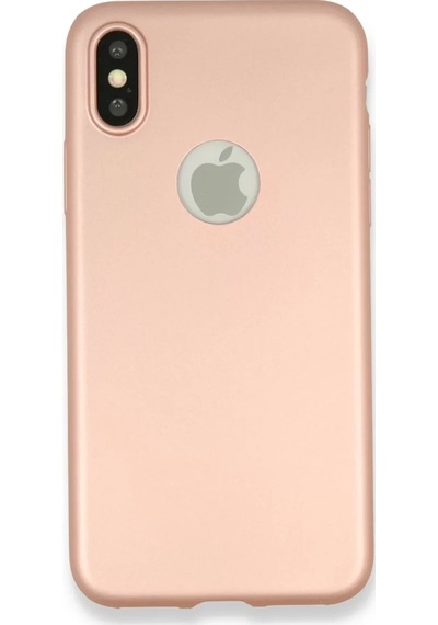 Newface Apple iPhone Uyumlu X Kılıf First Silikon - Rose Gold Pembe