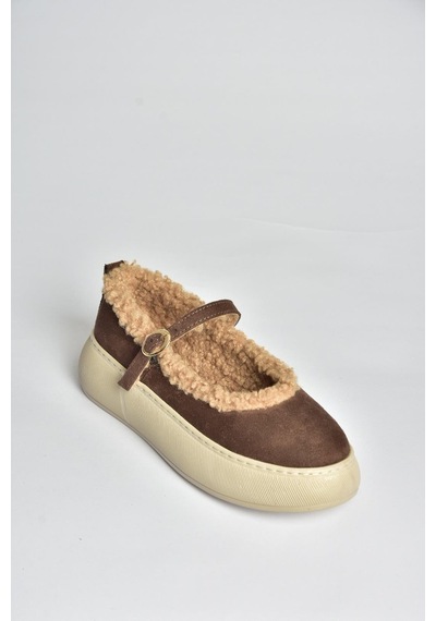 Fox Shoes V811269502 Kahverengi Süet İçi Kürklü Günlük Kadın Ayakkabı Kahverengi