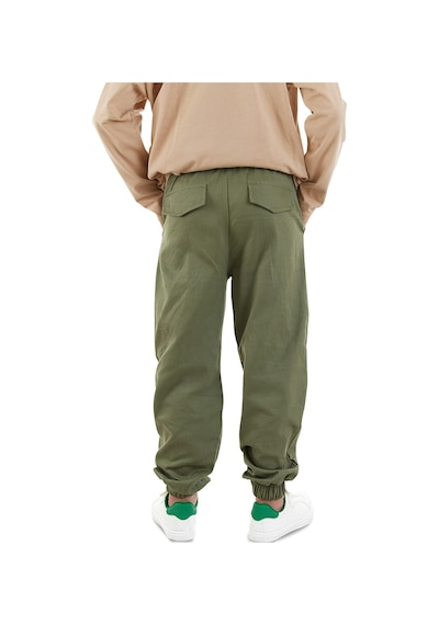 Denokids Erkek Çocuk Dikişli Haki Gabardin Pantolon Renkli