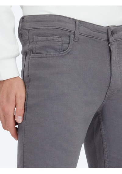 Kip Antrasit Dokuma Slim Fit Casual Pamuk Karışımlı Pantolon Antrasit -