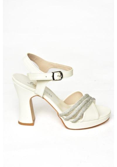 Fox Shoes S246575509 Sedef Kalın Topuklu Kadın Abiye Ayakkabı SEDEF